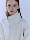 F High Neck Half Zip Up Sweatshirt Cream - FANGOH - BALAAN 4