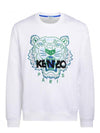 Tiger Embroidered Logo Sweatshirt  White Green - KENZO - BALAAN 7