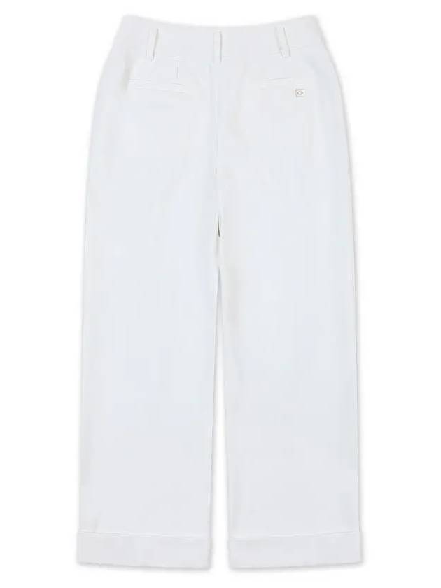 golfwear pin tuck roll-up high waist pants white - ONOFF - BALAAN 3