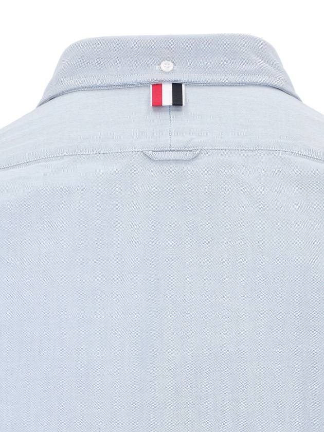 Men's Logo Patch Classic Cotton Long-Sleeved Shirt White Light Blue - THOM BROWNE - BALAAN 5