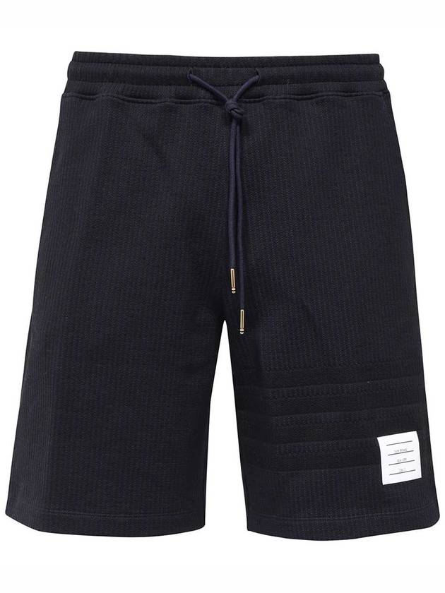 Seersucker Loopback 4-Bar Sweat Shorts Navy - THOM BROWNE - BALAAN 2