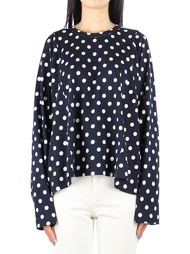 Polka Dot Long Sleeve T-Shirt Navy - COMME DES GARCONS - BALAAN 2