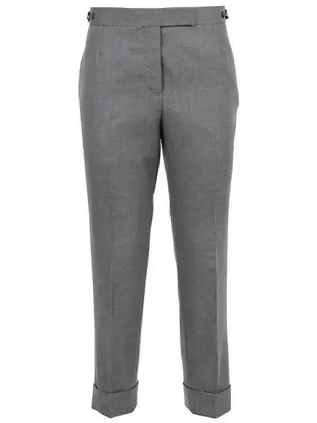 Cropped Tailored Twill Wool Skinny Straight Pants Grey - THOM BROWNE - BALAAN 2