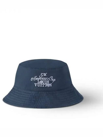 Damier Flags Reversible Bucket Hat Navy - LOUIS VUITTON - BALAAN 1