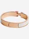 Clic H Bracelet Rose Gold Blanc - HERMES - BALAAN 3