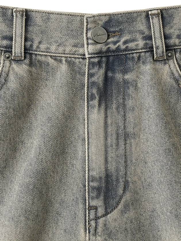 Dirty Washing Destroyed Denim Wide Pants Dusty Grey - NOIRER FOR WOMEN - BALAAN 5