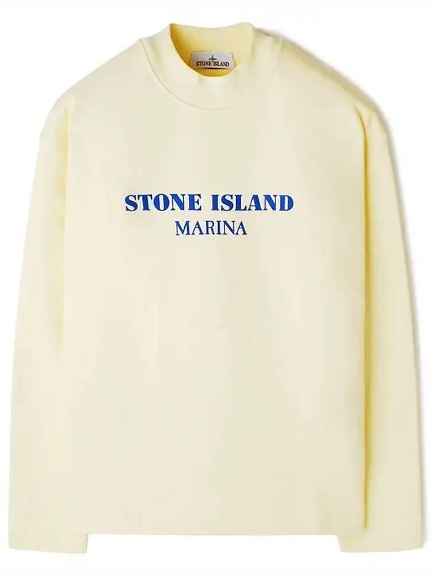 631X5 Marina Oversized Fit Cotton Fleece Sweatshirt Butter - STONE ISLAND - BALAAN 2