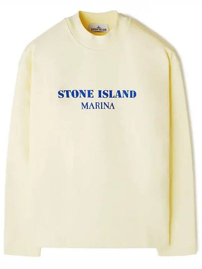 631X5 Marina Oversized Fit Cotton Fleece Sweatshirt Butter - STONE ISLAND - BALAAN 2