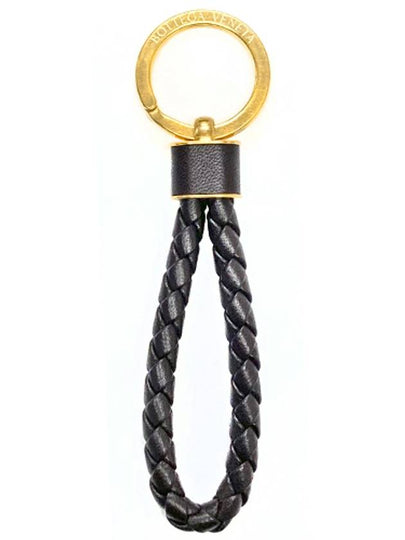 Intrecciato Lambskin Key Holder Black - BOTTEGA VENETA - BALAAN 2