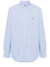 Embroidery Logo Striped Long Sleeve Shirt Light Blue - POLO RALPH LAUREN - BALAAN 2