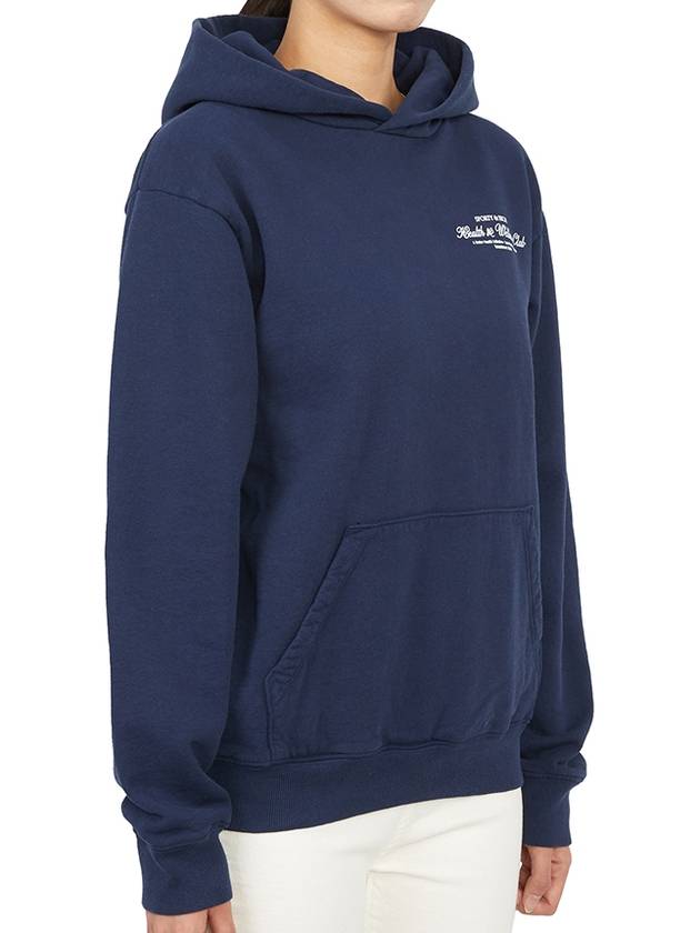 Club Logo Cotton Hoodie Navy - SPORTY & RICH - BALAAN 4