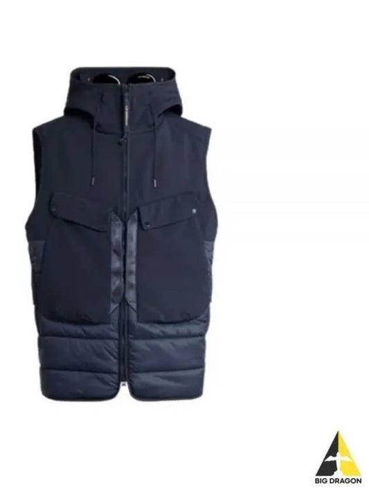 Shell R Mix Goggles Hood Padded Vest Navy - CP COMPANY - BALAAN 2