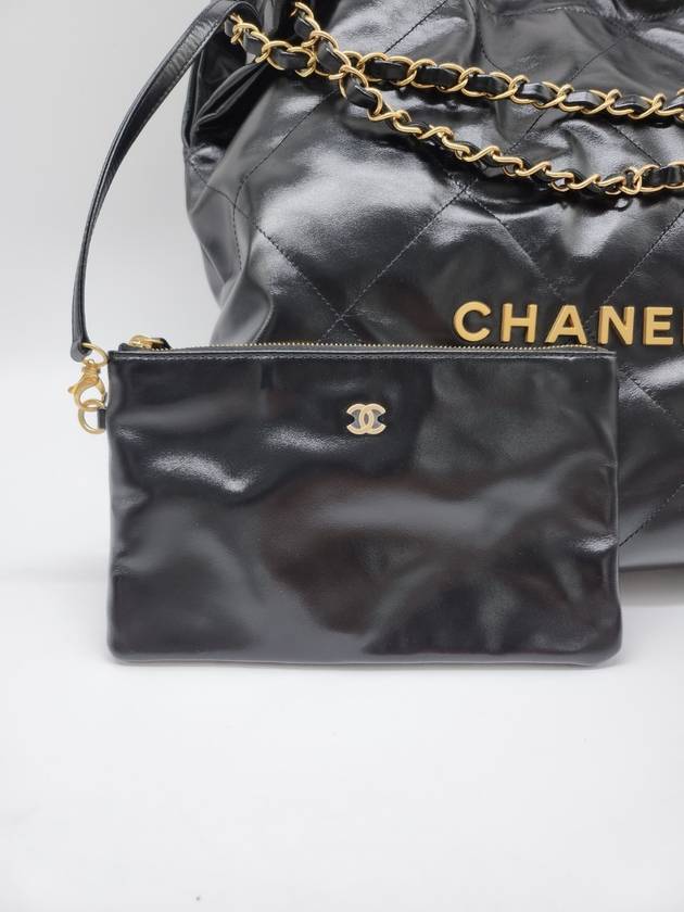 22 Bag Medium Calfskin Black Gold AS3261 - CHANEL - BALAAN 8