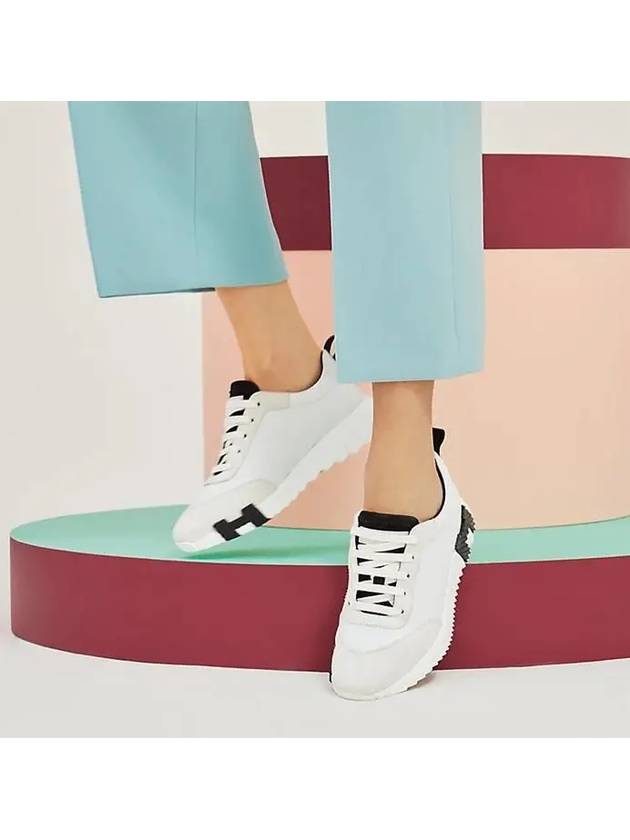 Bouncing Low Top Sneakers Blanc Noir - HERMES - BALAAN 3