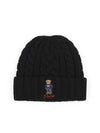 Polo Bear Cable Knit Beanie Black - POLO RALPH LAUREN - BALAAN 1