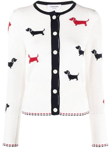 Hector Intarsia Knit Cardigan FKC555BY3006 - THOM BROWNE - BALAAN 1