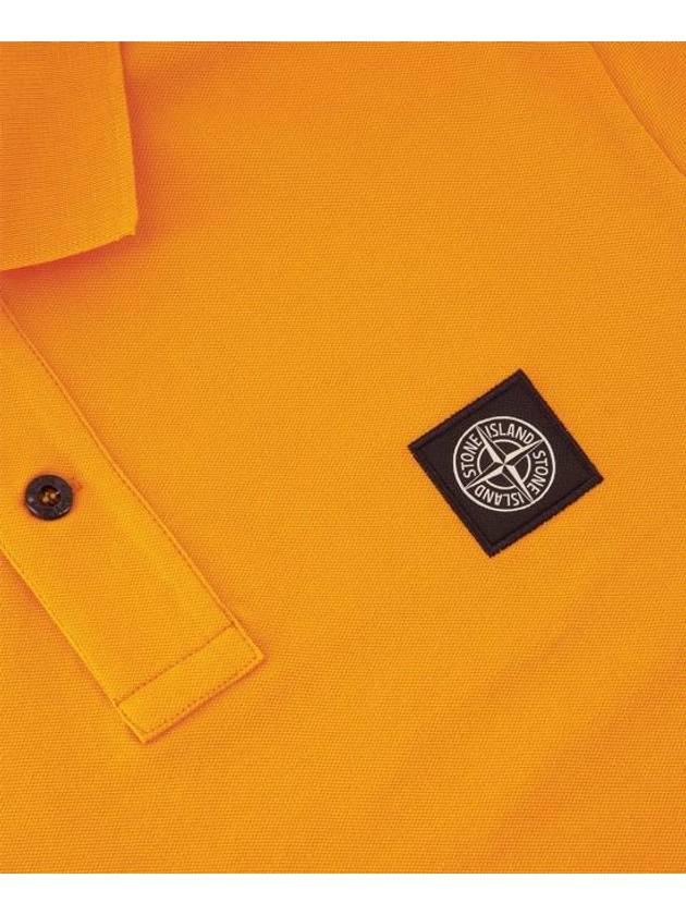 Men's Logo Patch Cotton Polo Shirt Orange - STONE ISLAND - BALAAN 4