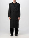 Wool Double Breasted Single Coat Black - SAINT LAURENT - BALAAN 2