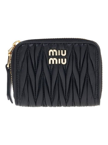 Matelasse Nappa Leather Coin Wallet Black - MIU MIU - BALAAN 1