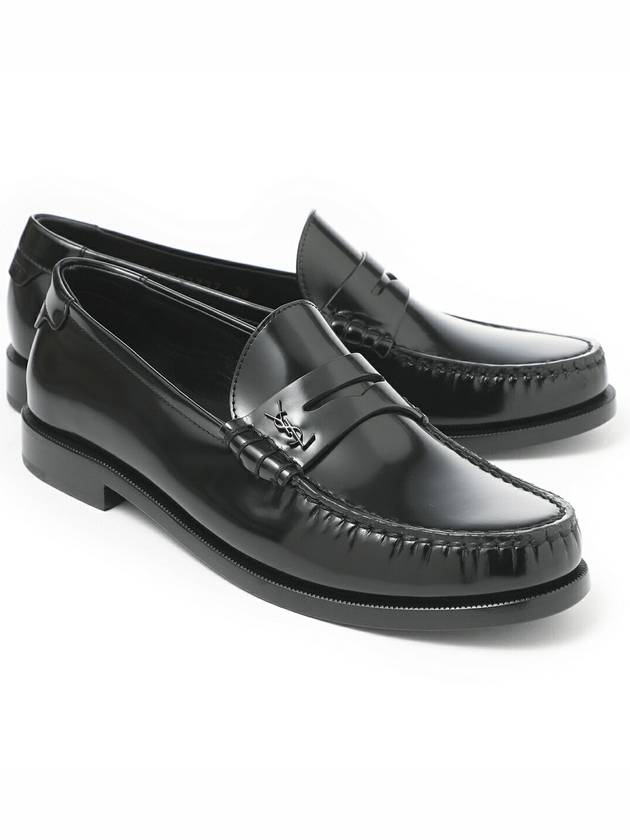 Women's Monogram Le Penny Loafer Black - SAINT LAURENT - BALAAN 2