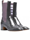 Soft Patent Leather Mid 4 Bar Stripe Chelsea Boots Black - THOM BROWNE - BALAAN 2