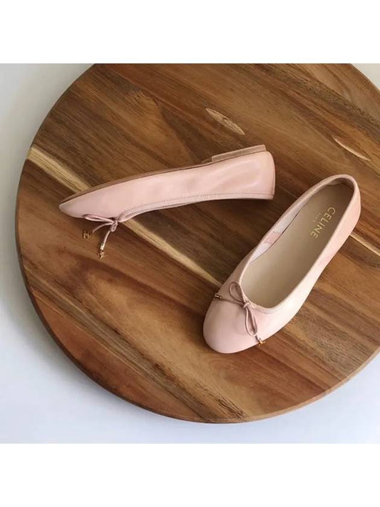 lambskin flat ballerina shoes pink - CELINE - BALAAN.