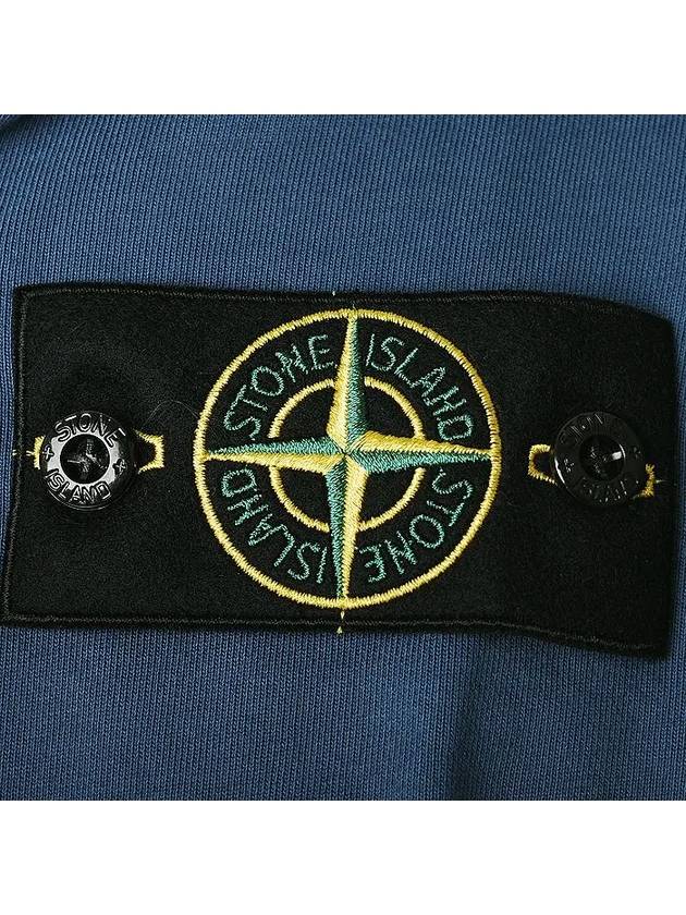 Logo Patch Cotton Fleece Hoodie Blue - STONE ISLAND - BALAAN 5