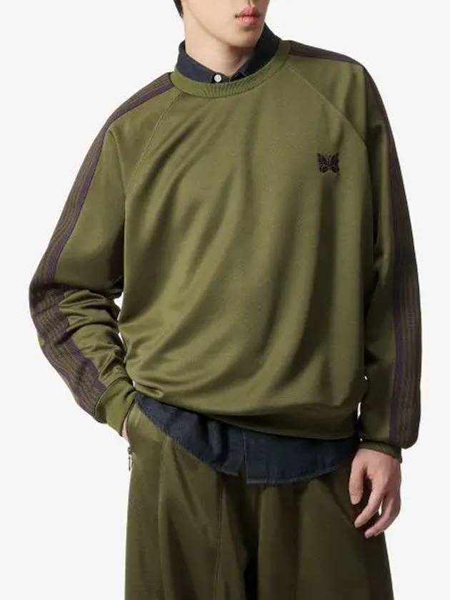 Track Crew Neck Sweatshirt Olive OT227OLIVE - NEEDLES - BALAAN 1