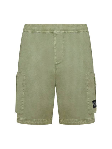 Logo Patch Pocket Banding Bermuda Shorts Sage Green - STONE ISLAND - BALAAN 1