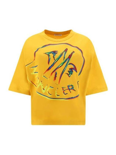 Rainbow Logo Short Sleeve T-shirt Yellow - MONCLER - BALAAN 1