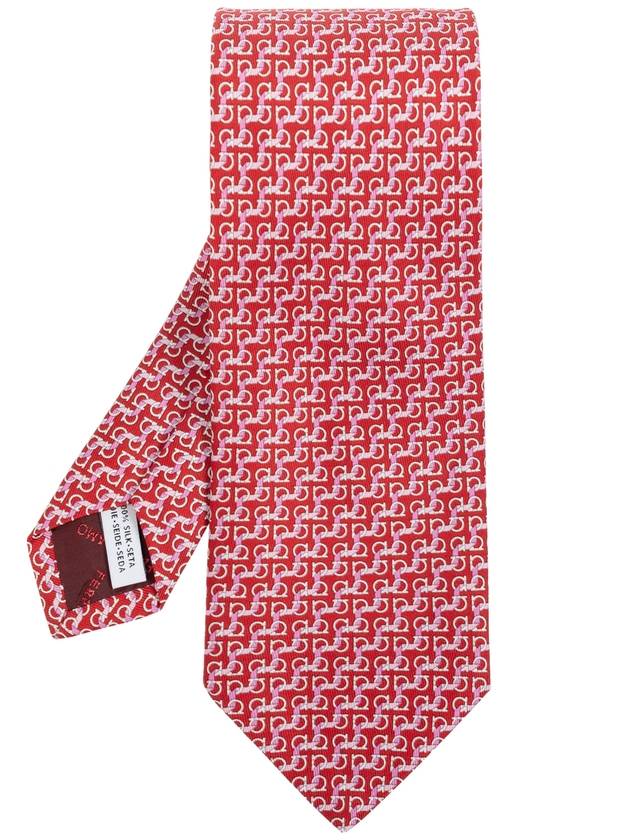 FERRAGAMO Silk Tie, Men's, Red - SALVATORE FERRAGAMO - BALAAN 1