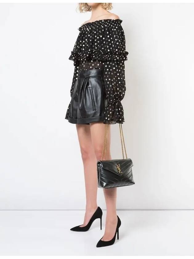 Bronze Monogram Loulou Matelasse Y Leather Small Shoulder Bag Black - SAINT LAURENT - BALAAN 6