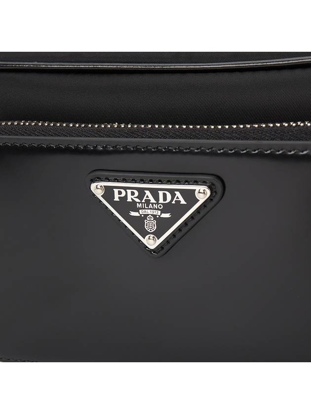 Re-Nylon Brushed Leather Shoulder Bag Black - PRADA - BALAAN 8