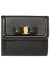 Women's Vara Ribbon Half Wallet Black - SALVATORE FERRAGAMO - BALAAN 2