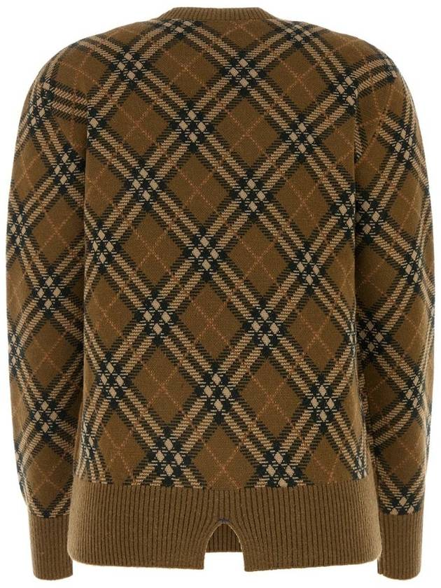 Check Wool Mohair Blend Knit Top Brown - BURBERRY - BALAAN 3