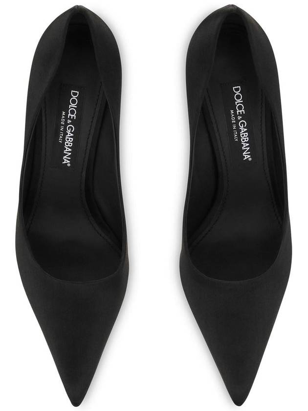 DC logo lettering pointed toe satin Pumps black - DOLCE&GABBANA - BALAAN 5