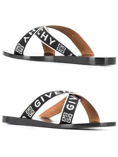 4G Logo Cross Band Slippers Black - GIVENCHY - BALAAN 2