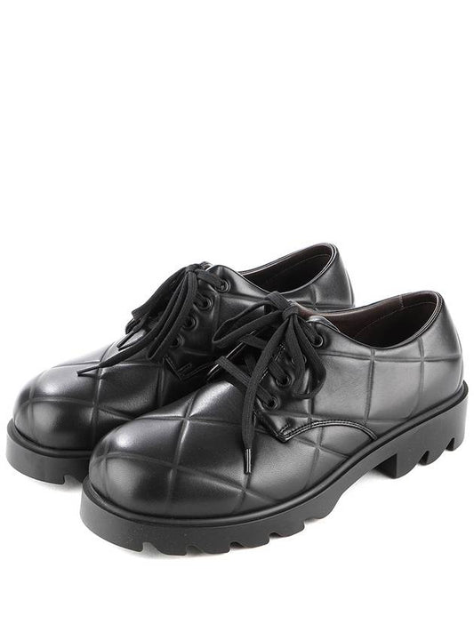 Quilted Lace-Up Derby Black - BOTTEGA VENETA - BALAAN 2