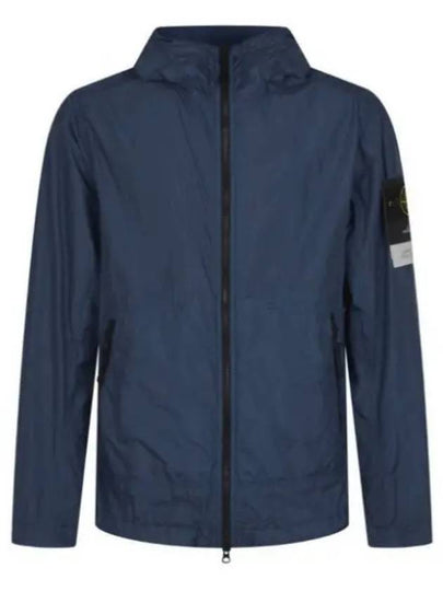 Men's Wappen Patch Nylon Hooded Jacket Blue - STONE ISLAND - BALAAN 2