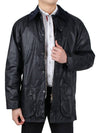 Men's Beaufort Wax Jacket Navy - BARBOUR - BALAAN 4