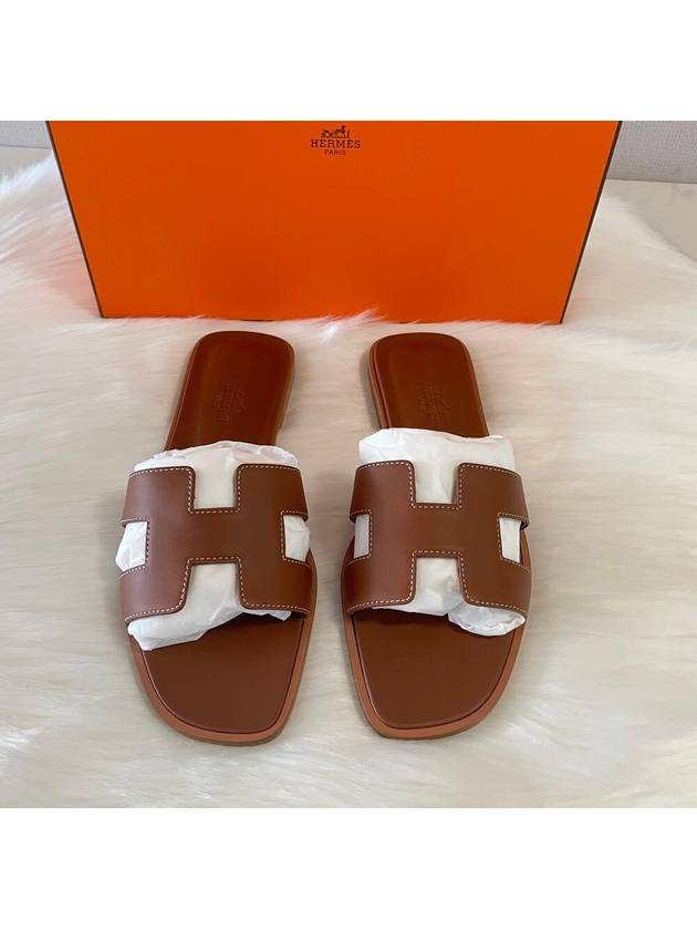 Oran Gold Sandals Slippers - HERMES - BALAAN 3