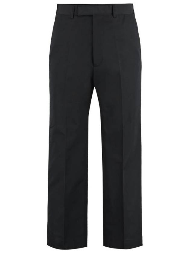 Men's Cotton Poplin Cropped Straight Pants Black - GUCCI - BALAAN 1