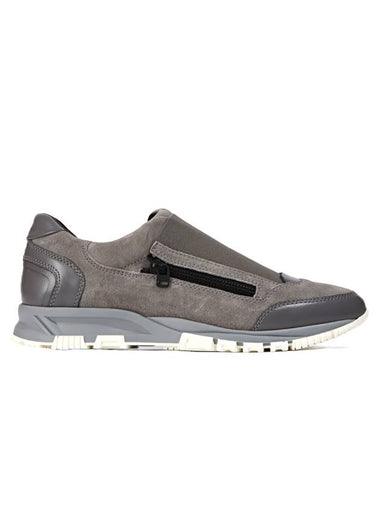 Zipper Trainer Low Top Sneakers Dark Grey - LANVIN - BALAAN 1