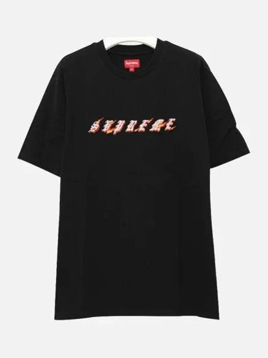 SS22KN81 BLACK fire logo t shirt 1039201 - SUPREME - BALAAN 1