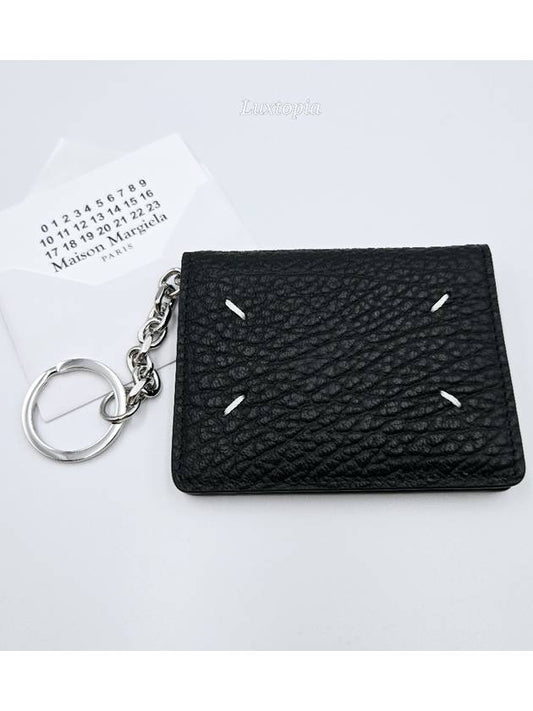 Keyring Card Wallet Four Stitch Black S56UI0128P4455 - MAISON MARGIELA - BALAAN 1