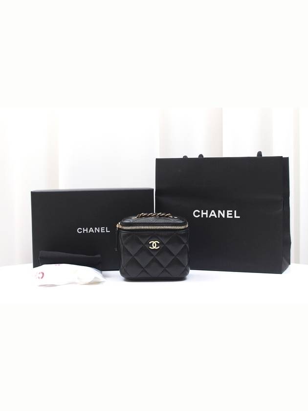 Classic chain square mini vanity bag black lambskin gold AP1340 - CHANEL - BALAAN 2