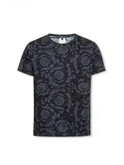 Barocco Pattern Short Sleeve T-Shirt Grey Black - VERSACE - BALAAN 2