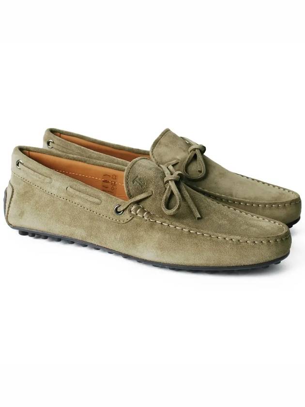 Men's City Gommino Suede Driving Shoes Beige - TOD'S - BALAAN 2