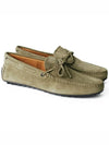 Men's City Gommino Suede Driving Shoes Beige - TOD'S - BALAAN 5