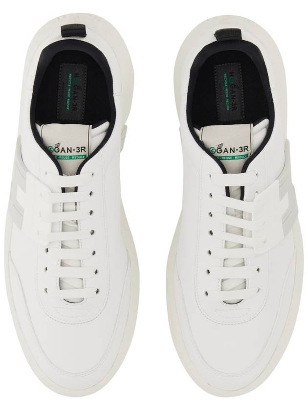 H Logo Side Rubber Grosgrain Low Top Sneakers White - HOGAN - BALAAN 4